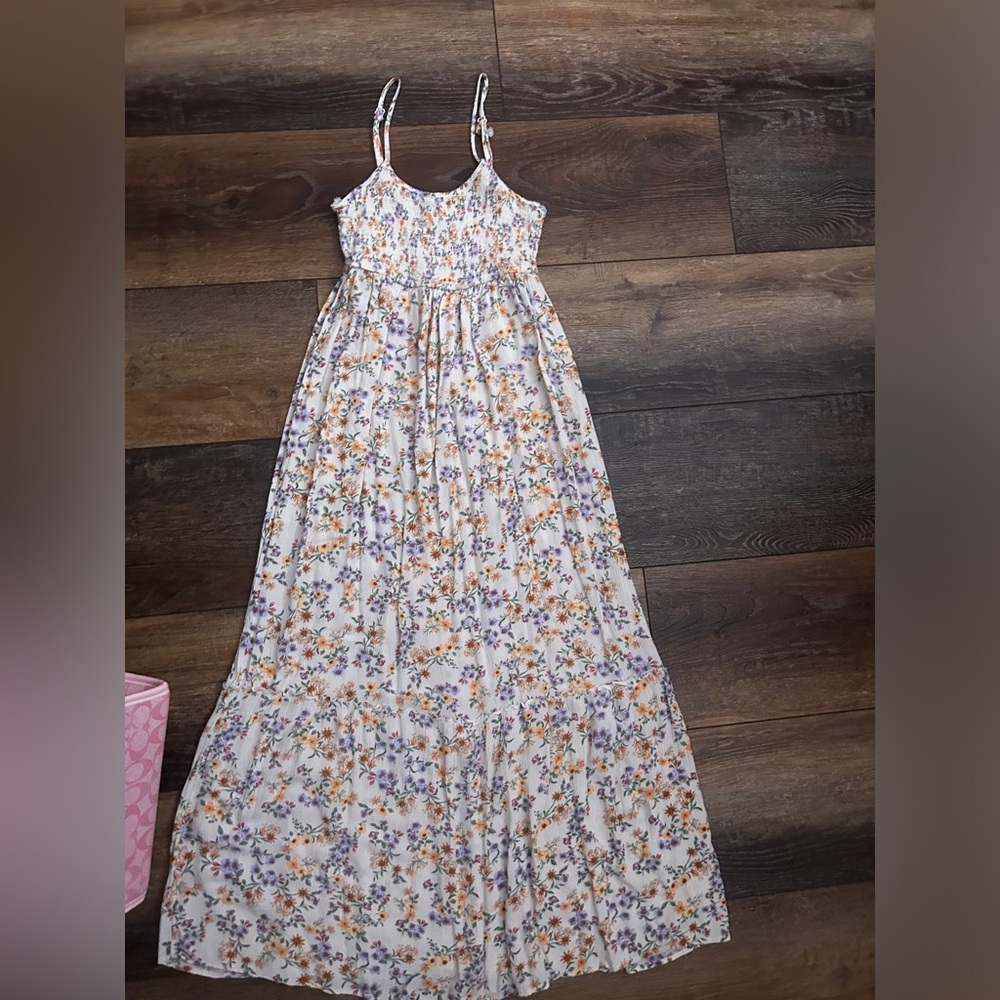 Pink Rose Blue and Pink Sleeveless Sundress